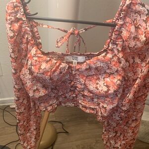 Floral Ruched Women's Top